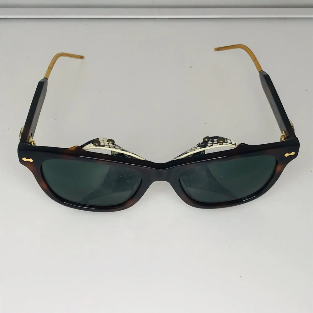 New - Gucci Men’s Snakeskin Sunglasses GG0671S 002 Havana Limited edit…